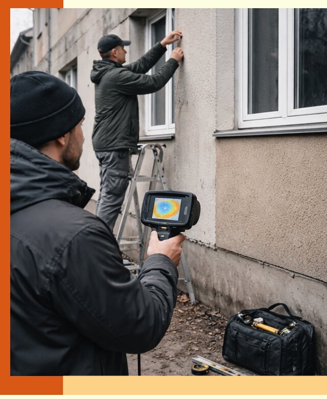 Тепловизионное обследование фасада в Пушкино для выявления дефектов