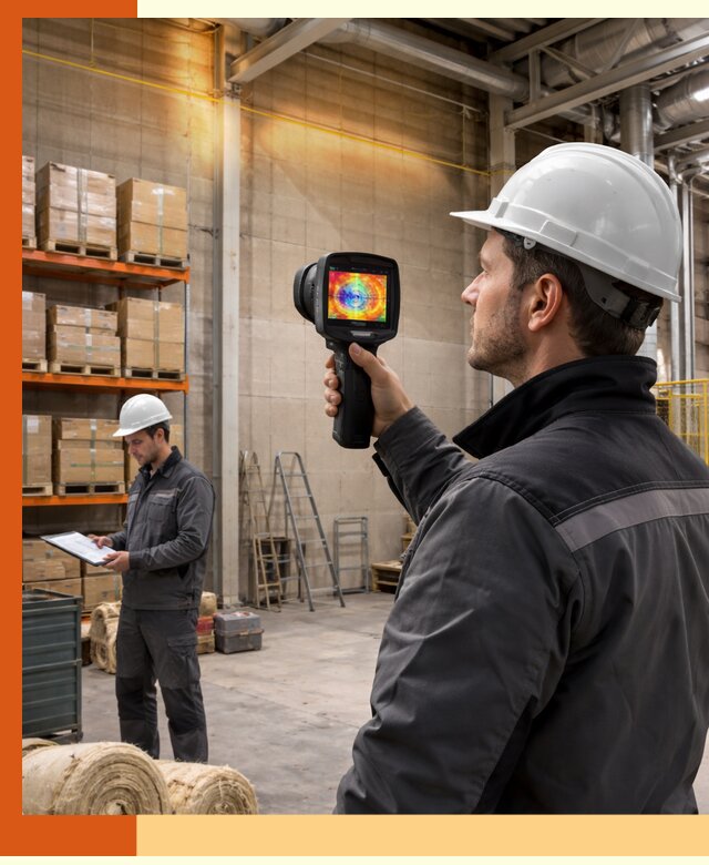 Тепловизионное обследование склада и выявление утечек в Пушкино