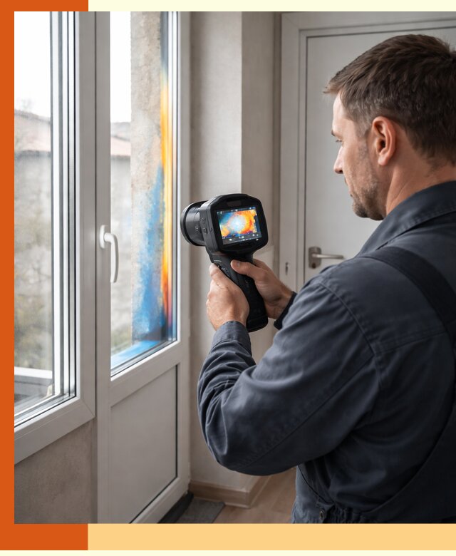 Тепловизионное обследование окон и дверей в Пушкино