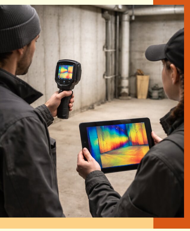 Тепловизионное обследование подвала в Пушкино от 4668 руб. — проверка гидроизоляции | ТепломастерПшк