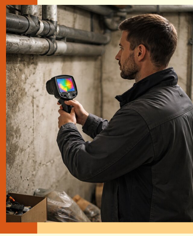Тепловизионное обследование подвала в Пушкино для поиска утечек тепла