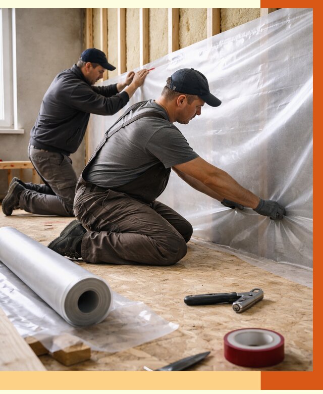 Монтаж пароизоляции в Пушкино от 2593 руб. — установка и укладка под ключ | ТепломастерПшк